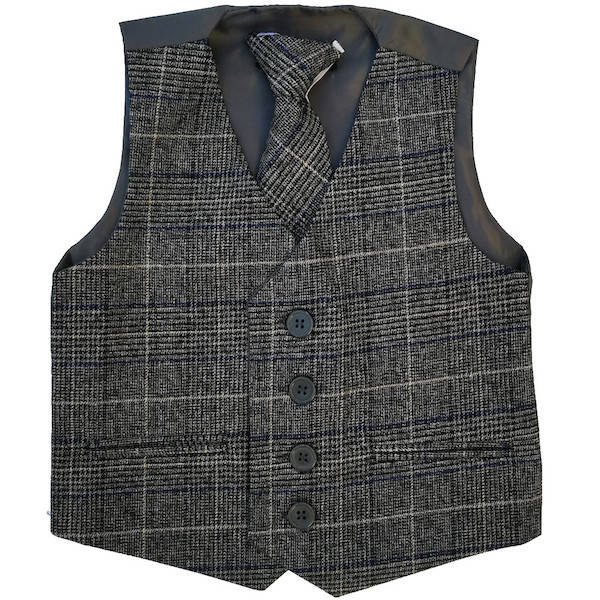 Boys grey deals check waistcoat